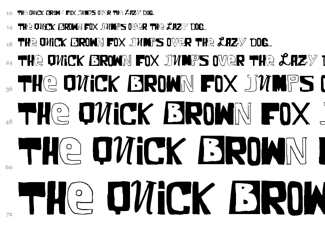VTKS Comic font waterfall